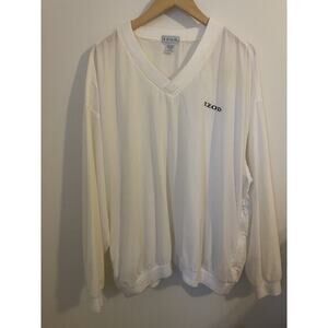 IZOD Golf V Neck Pullover Packable Windbreaker‎ White Jacket Men's Size XLarge